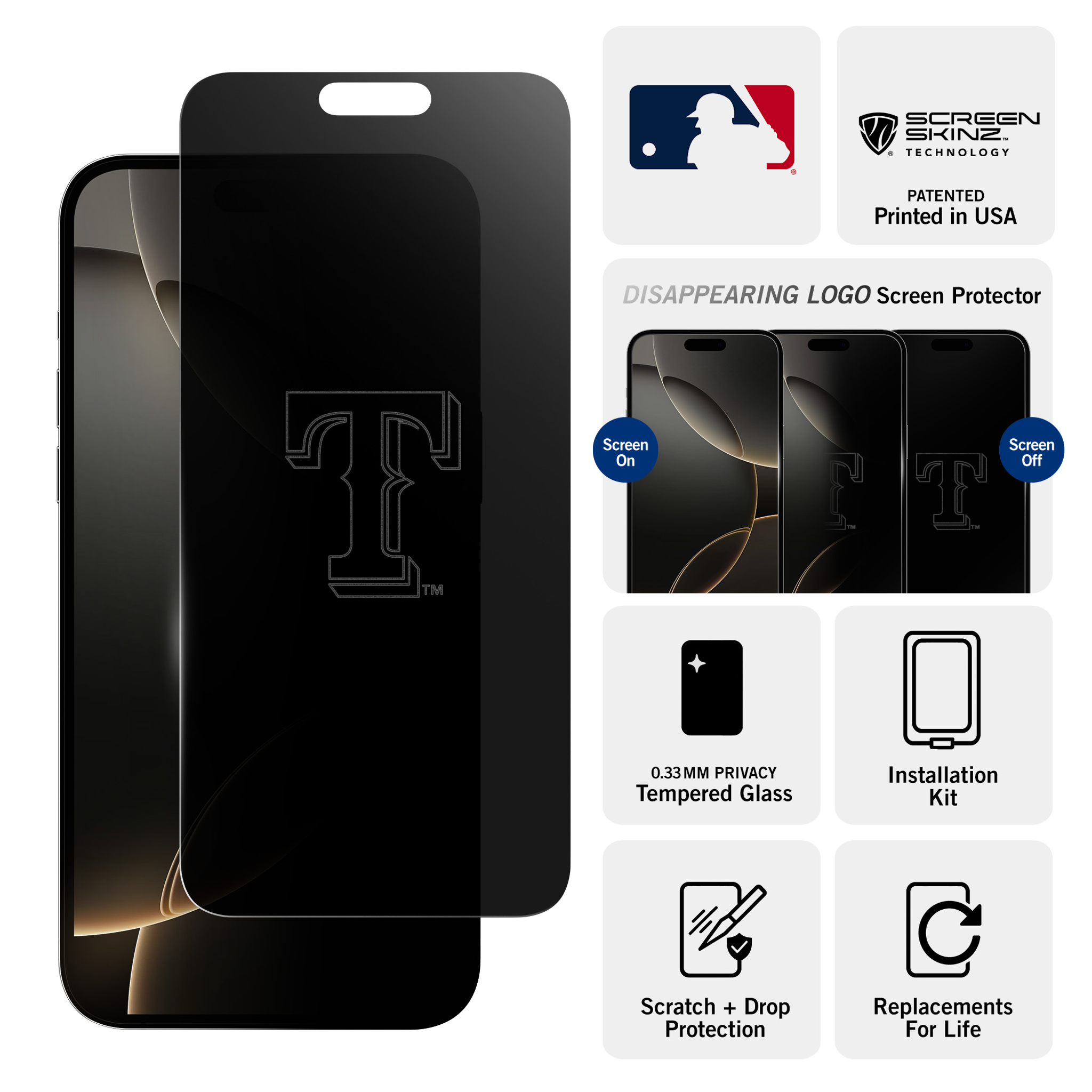 Texas Rangers Privacy Screen Protector