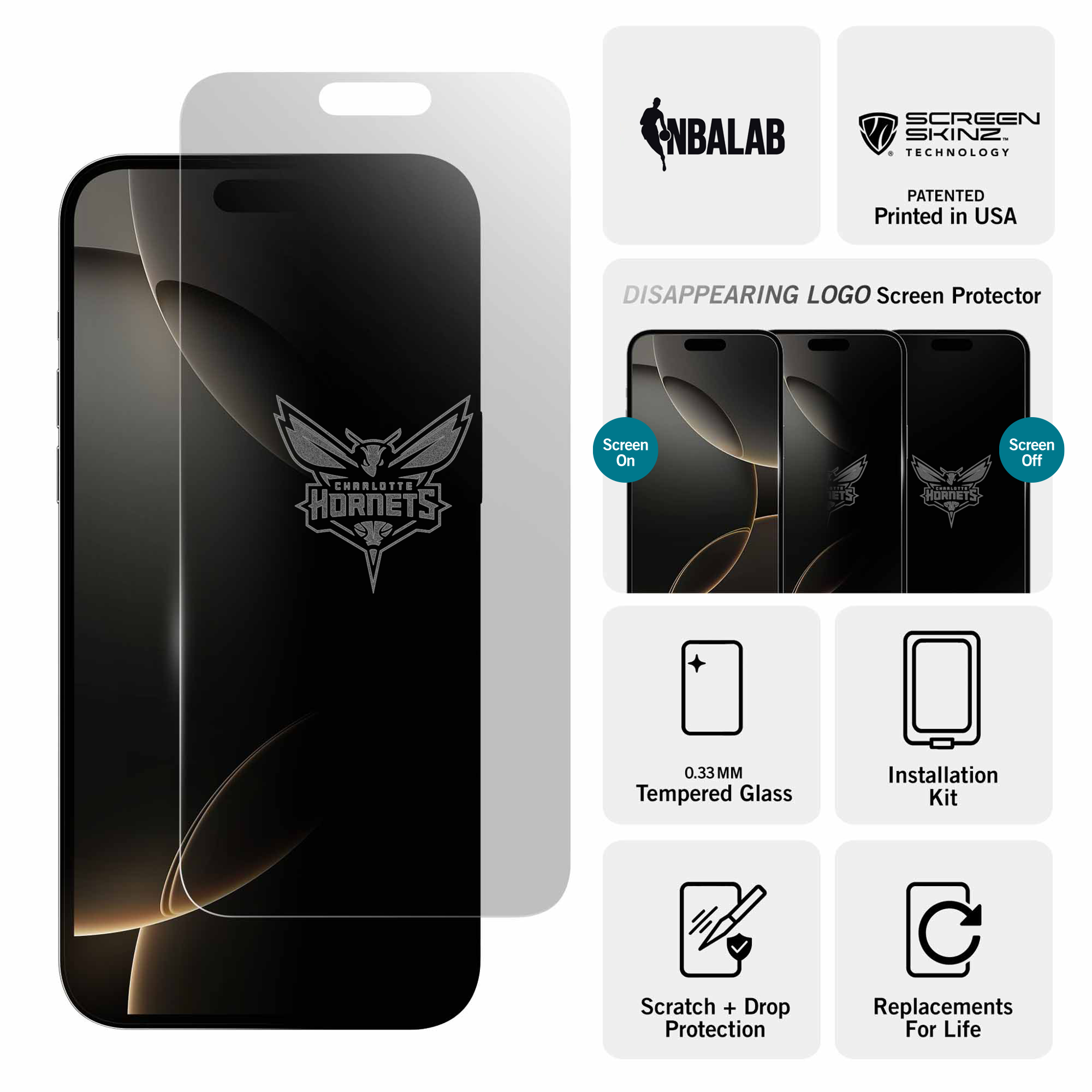 Charlotte Hornets Clear Screen Protector