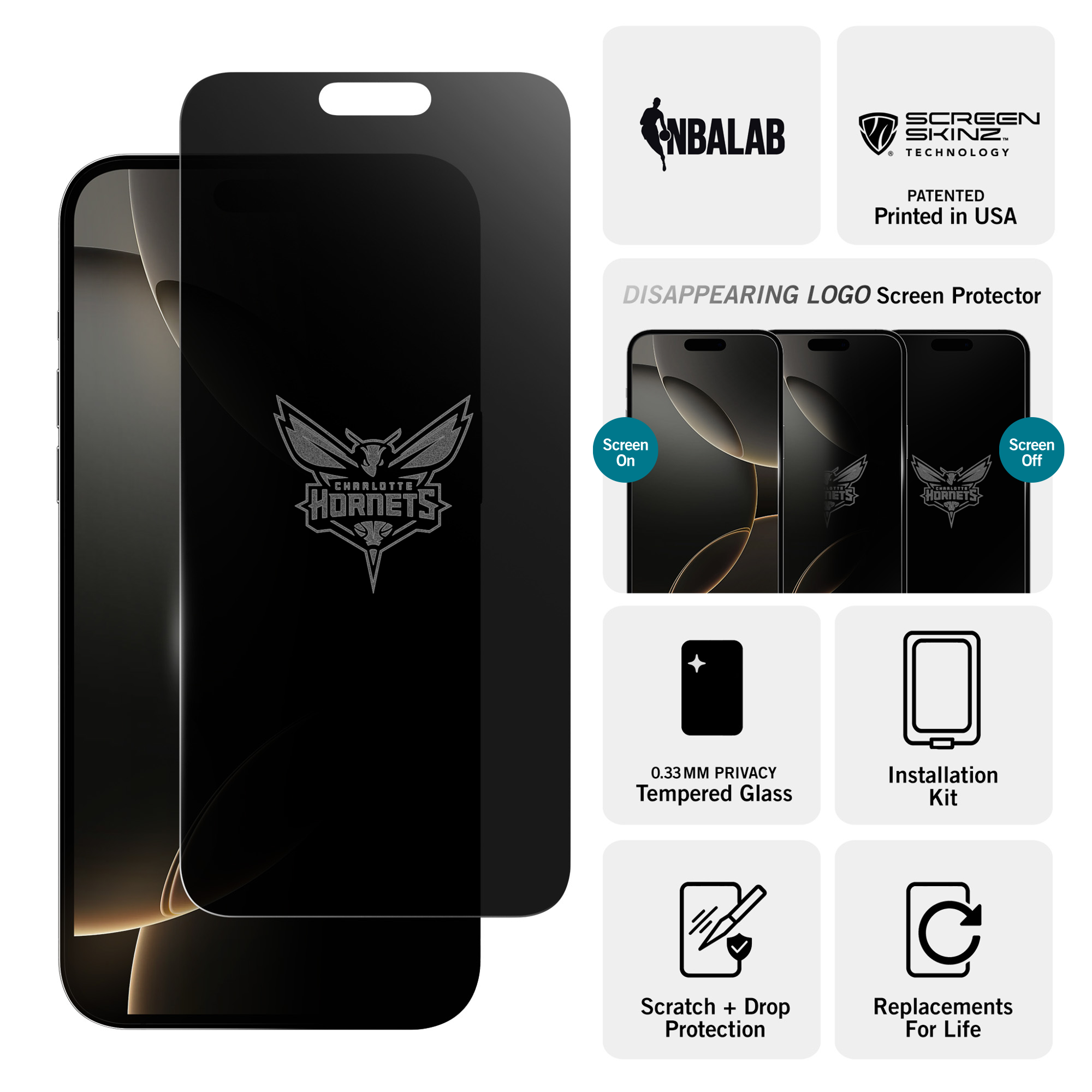 Charlotte Hornets Privacy Screen Protector