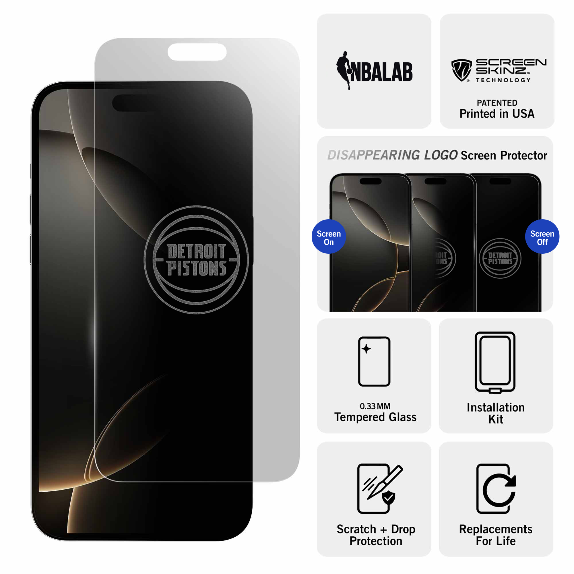 Detroit Pistons Clear Screen Protector