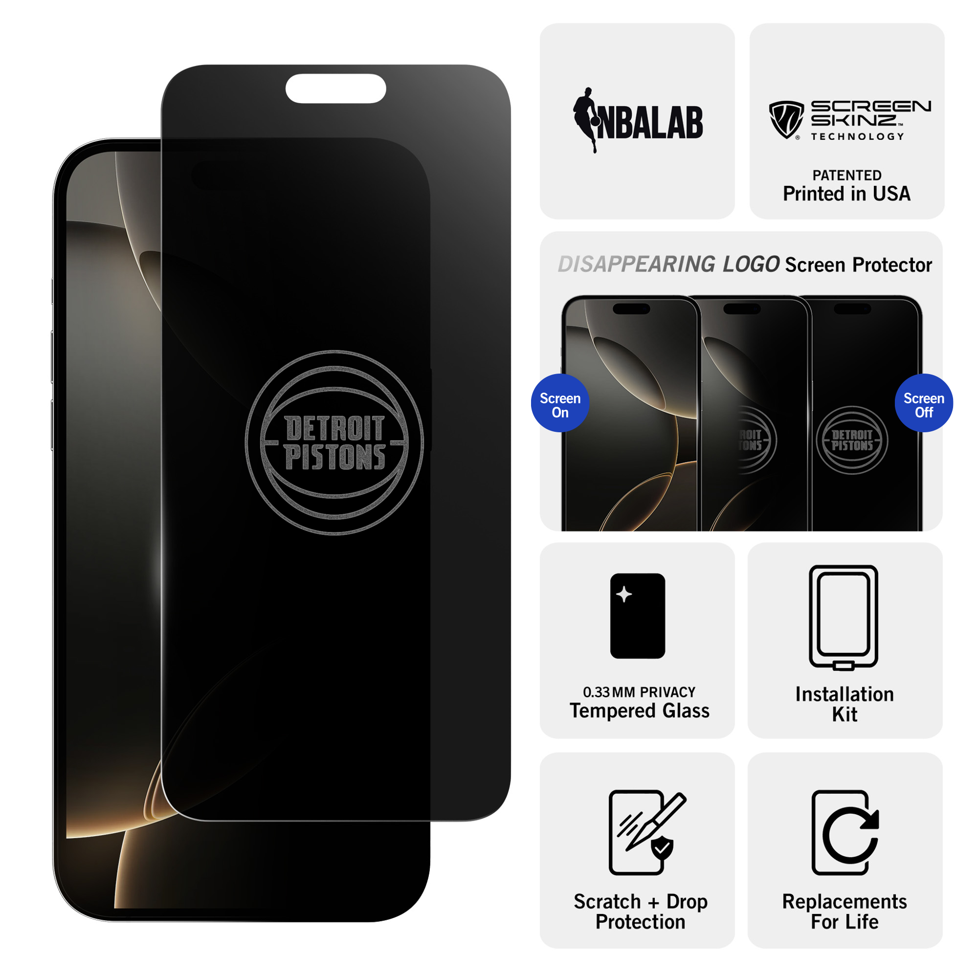 Detroit Pistons Privacy Screen Protector