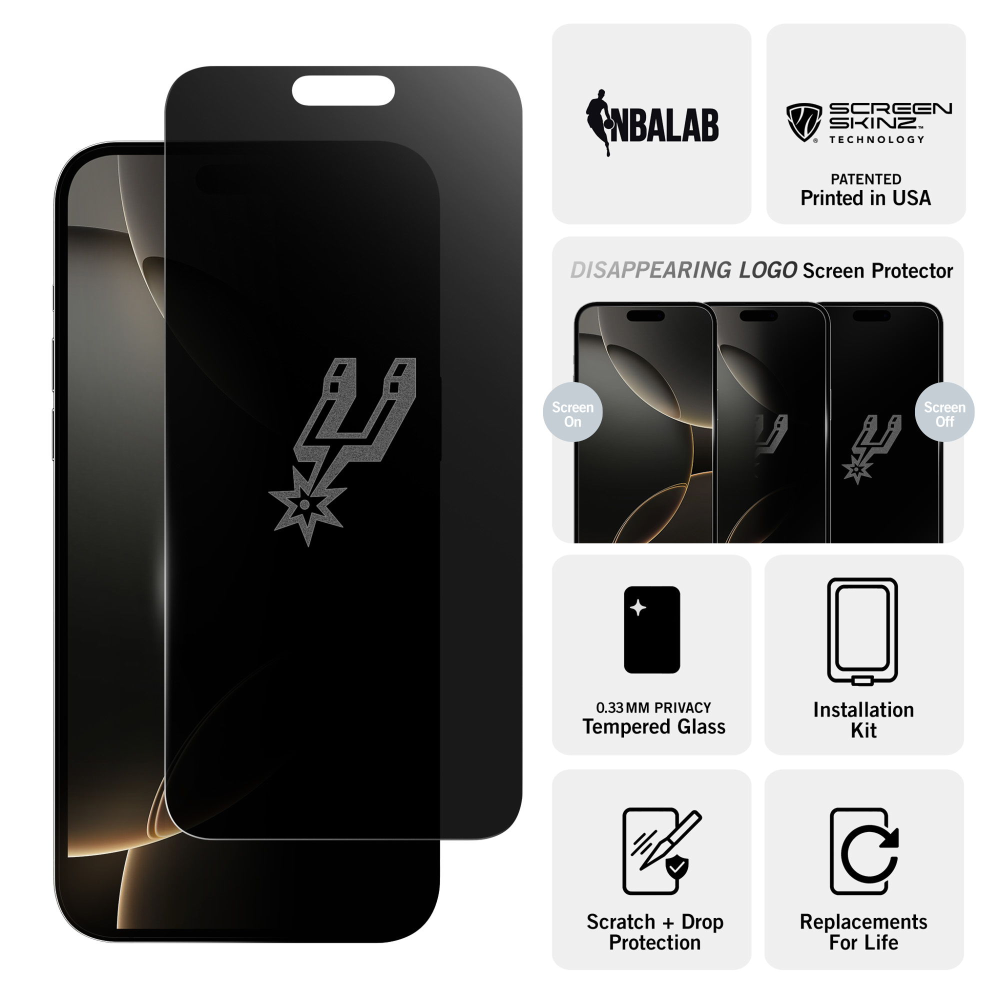 San Antonio Spurs Privacy Screen Protector