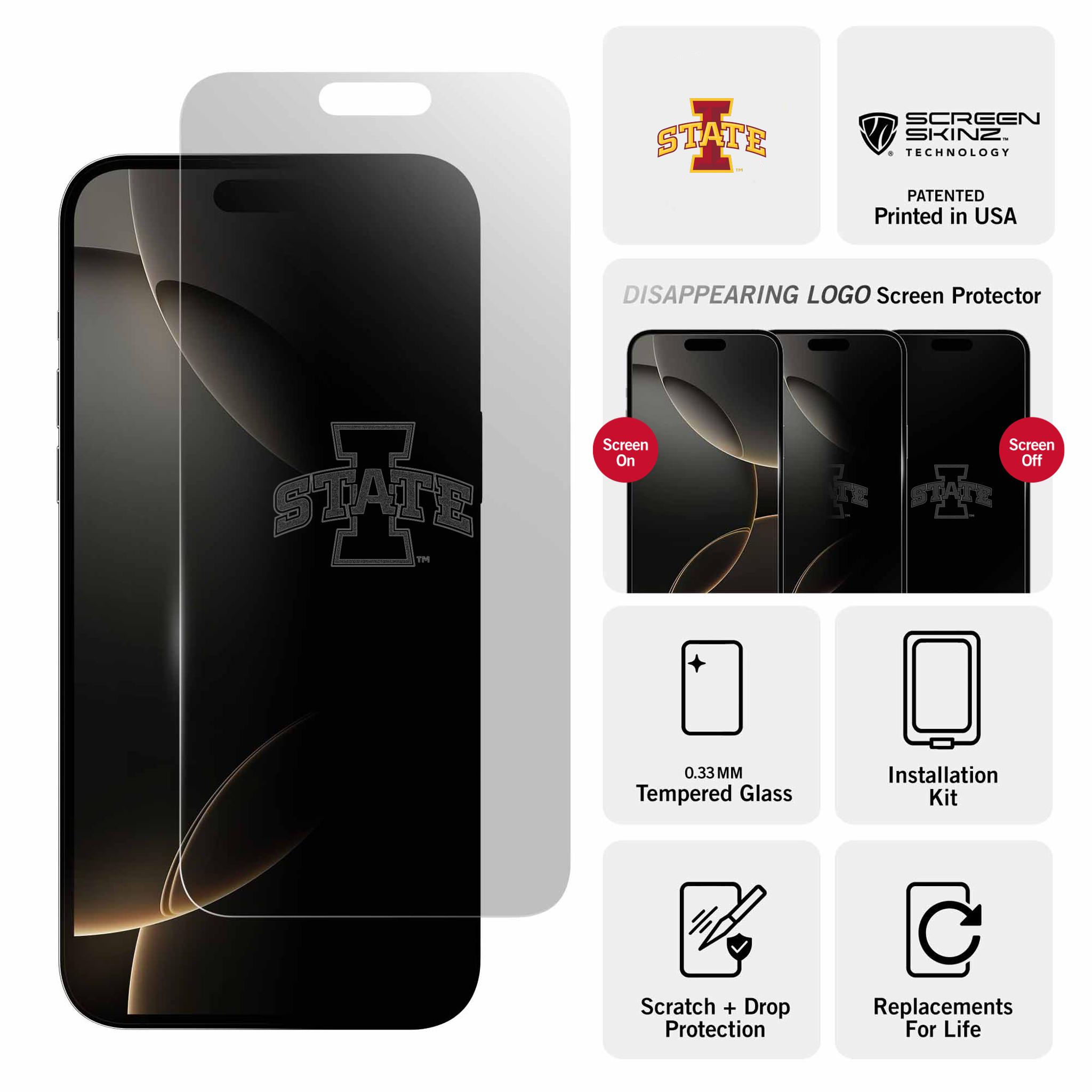 Iowa State Cyclones Clear Screen Protector