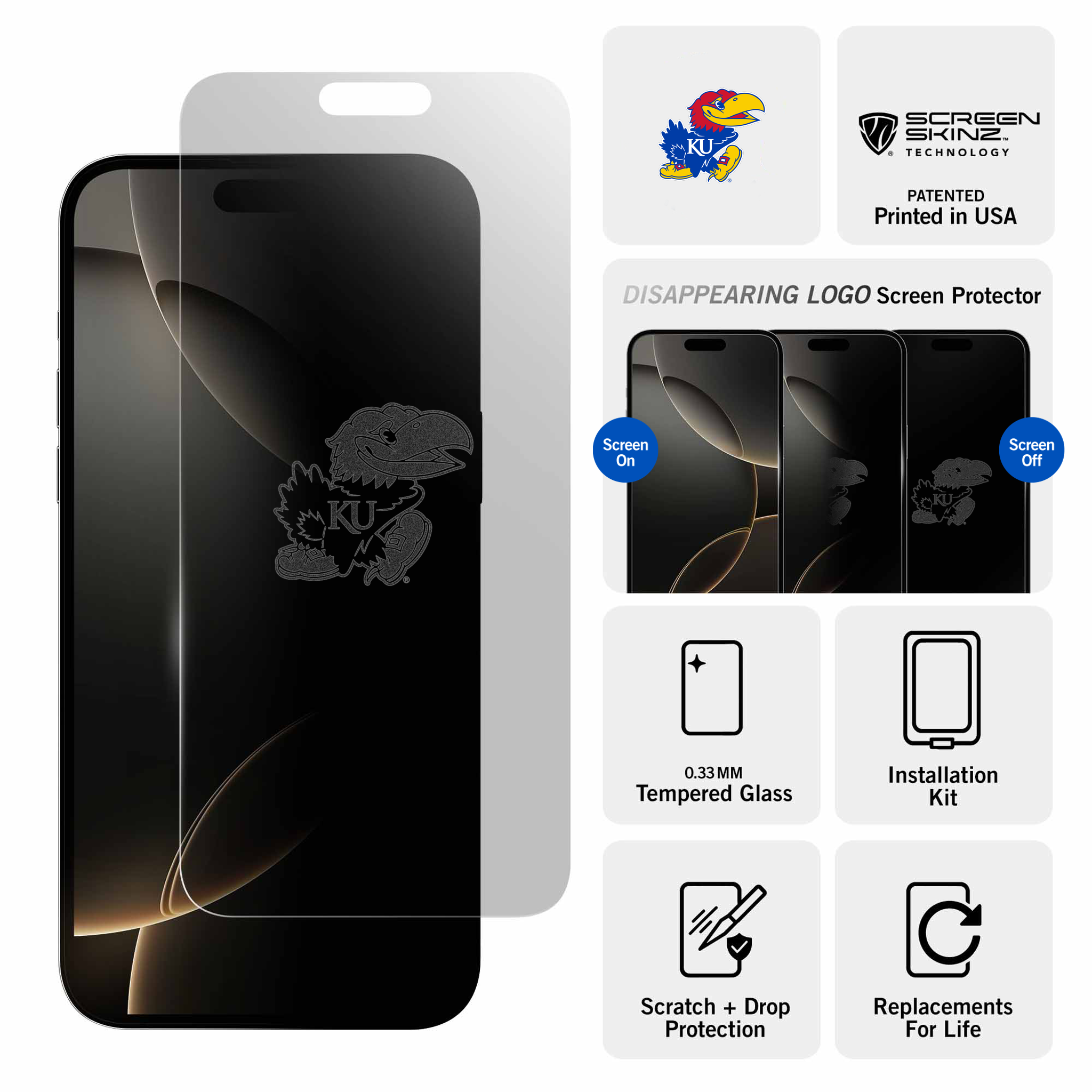 Kansas Jayhawks Clear Screen Protector