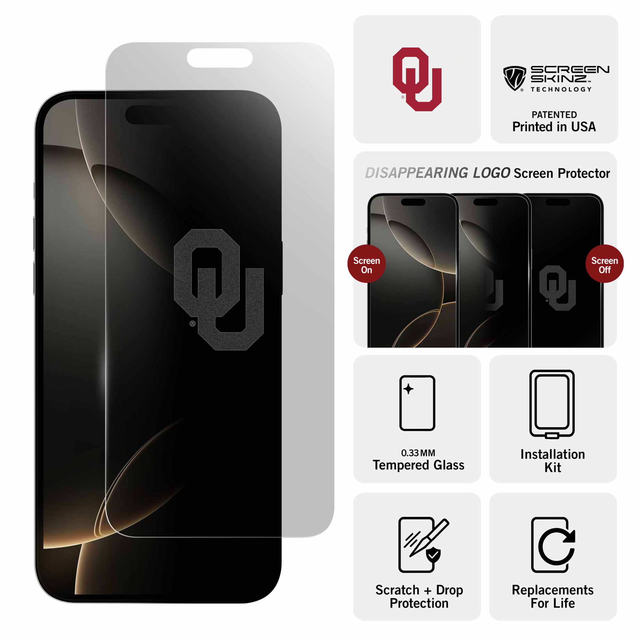 Oklahoma Sooners Clear Screen Protector