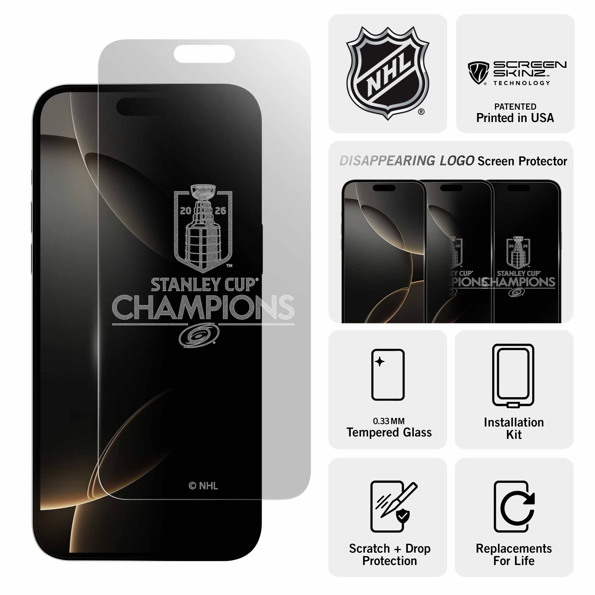 Carolina Hurricanes Stanley Cup Champion Clear Screen Protector