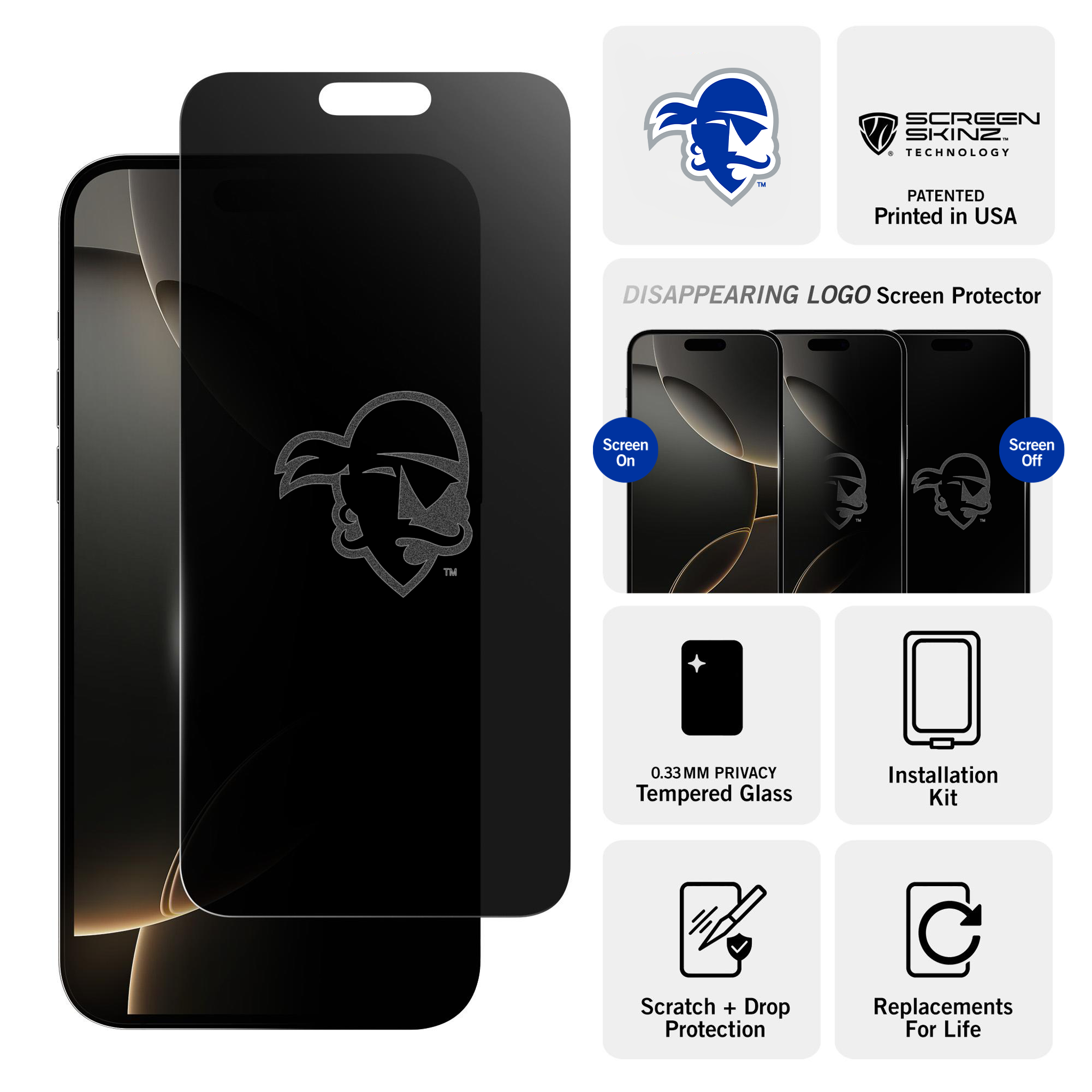 Seton Hall Pirates Privacy Screen Protector