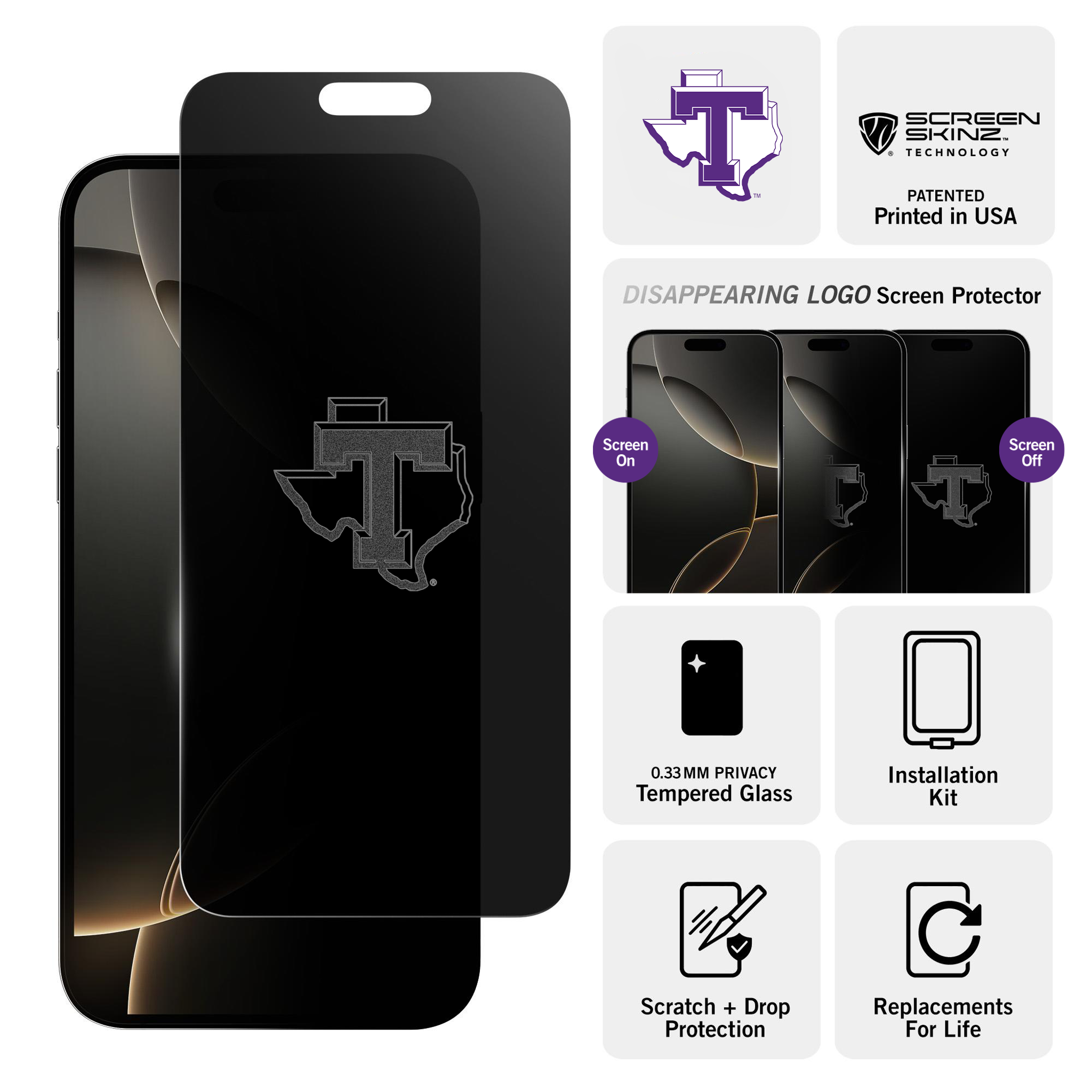 Tarleton State Texans Privacy Screen Protector
