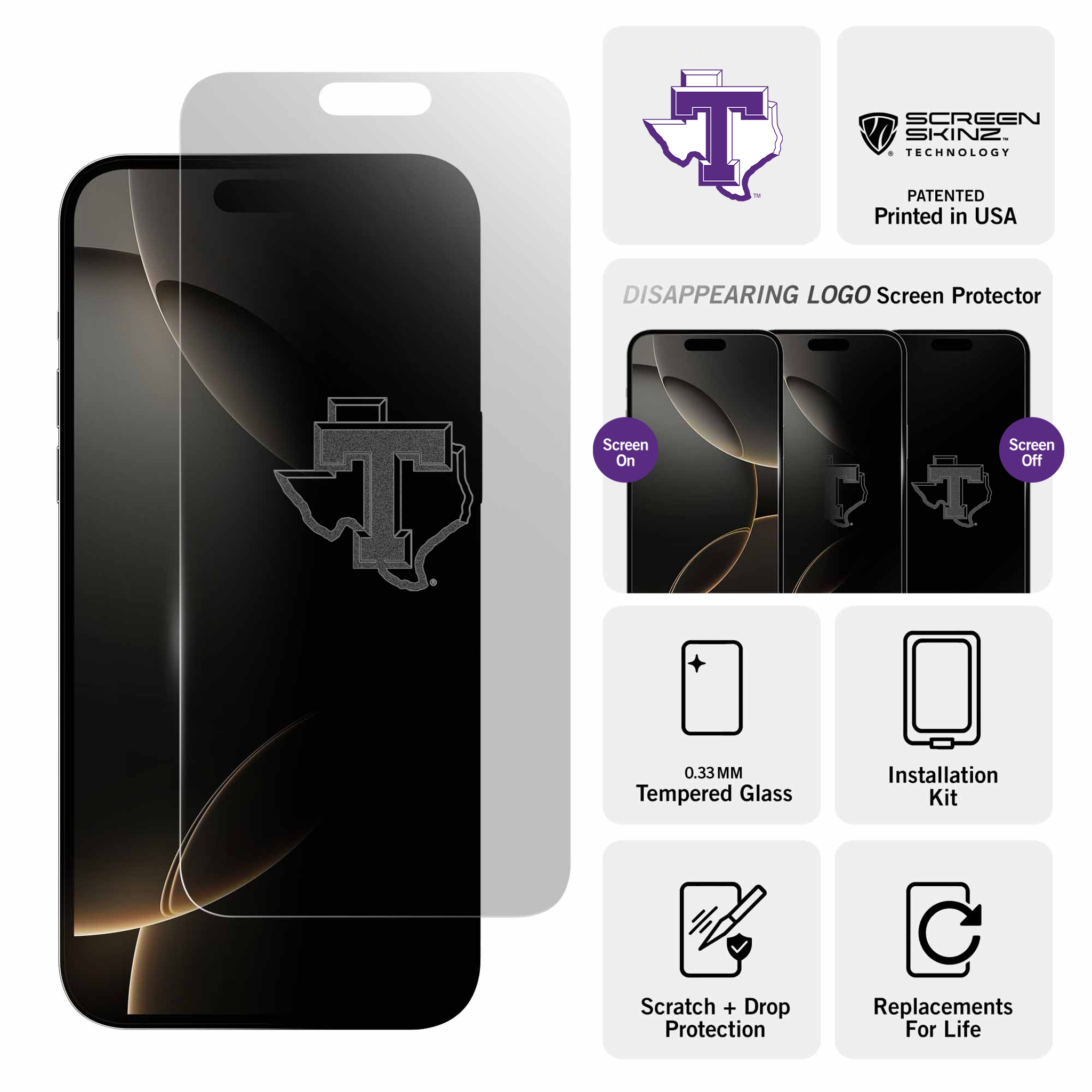 Tarleton State Texans Clear Screen Protector