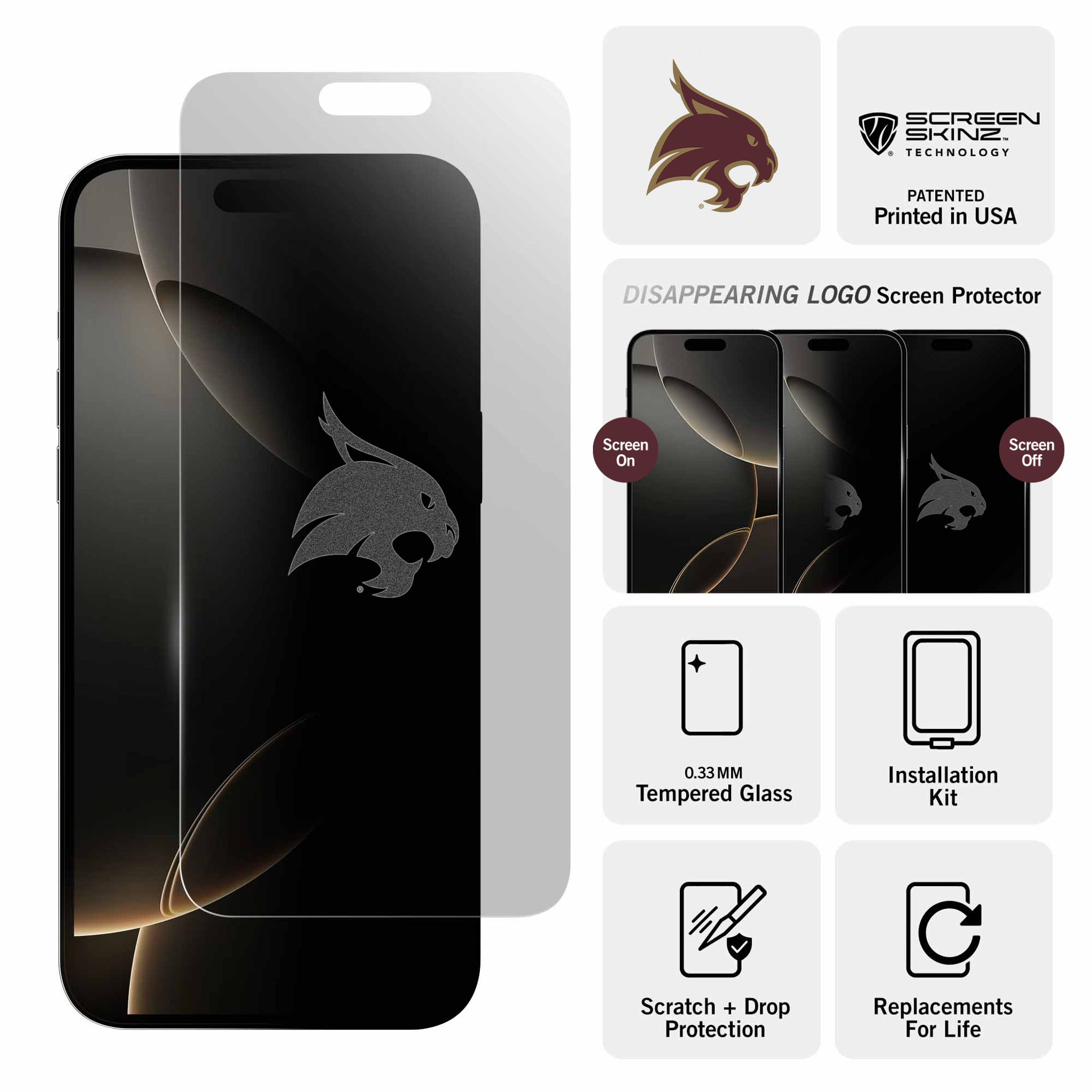 Texas State Bobcats Clear Screen Protector