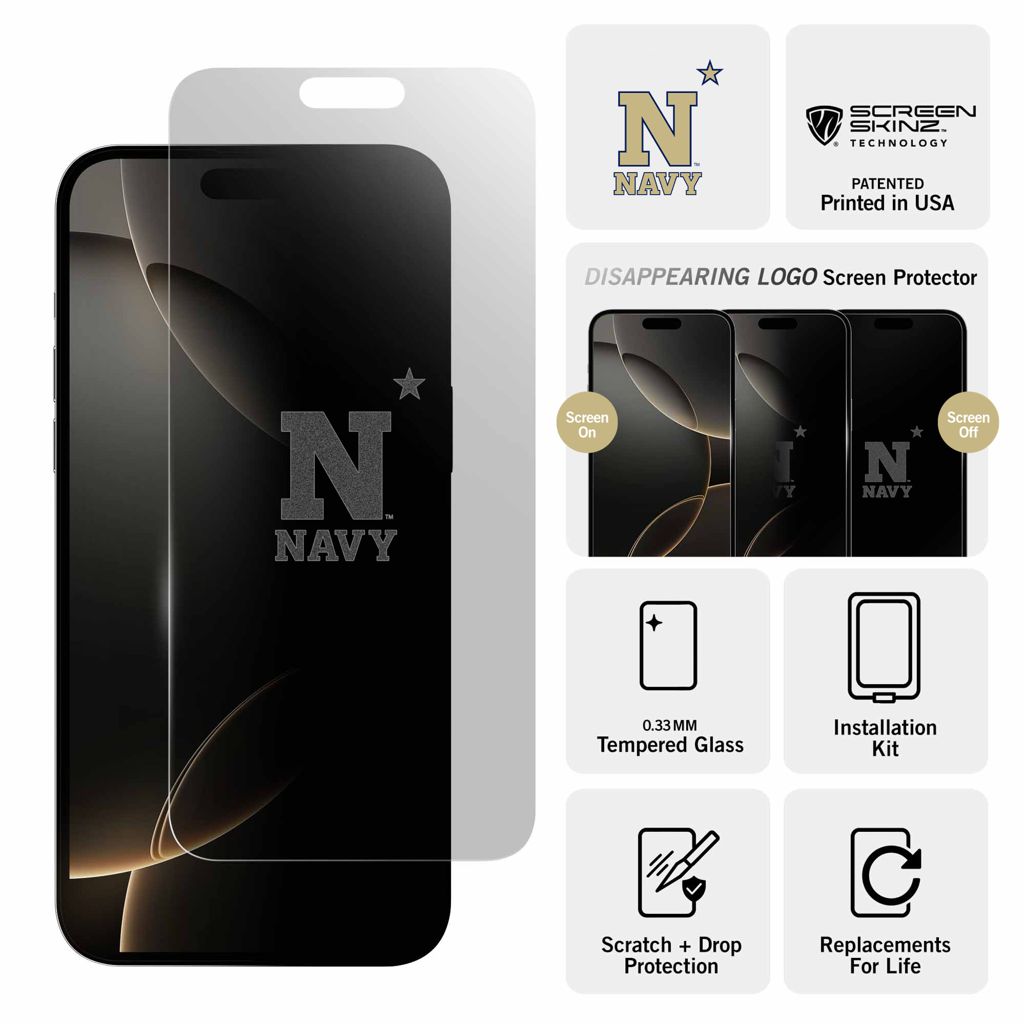 Navy Midshipmen Clear Screen Protector