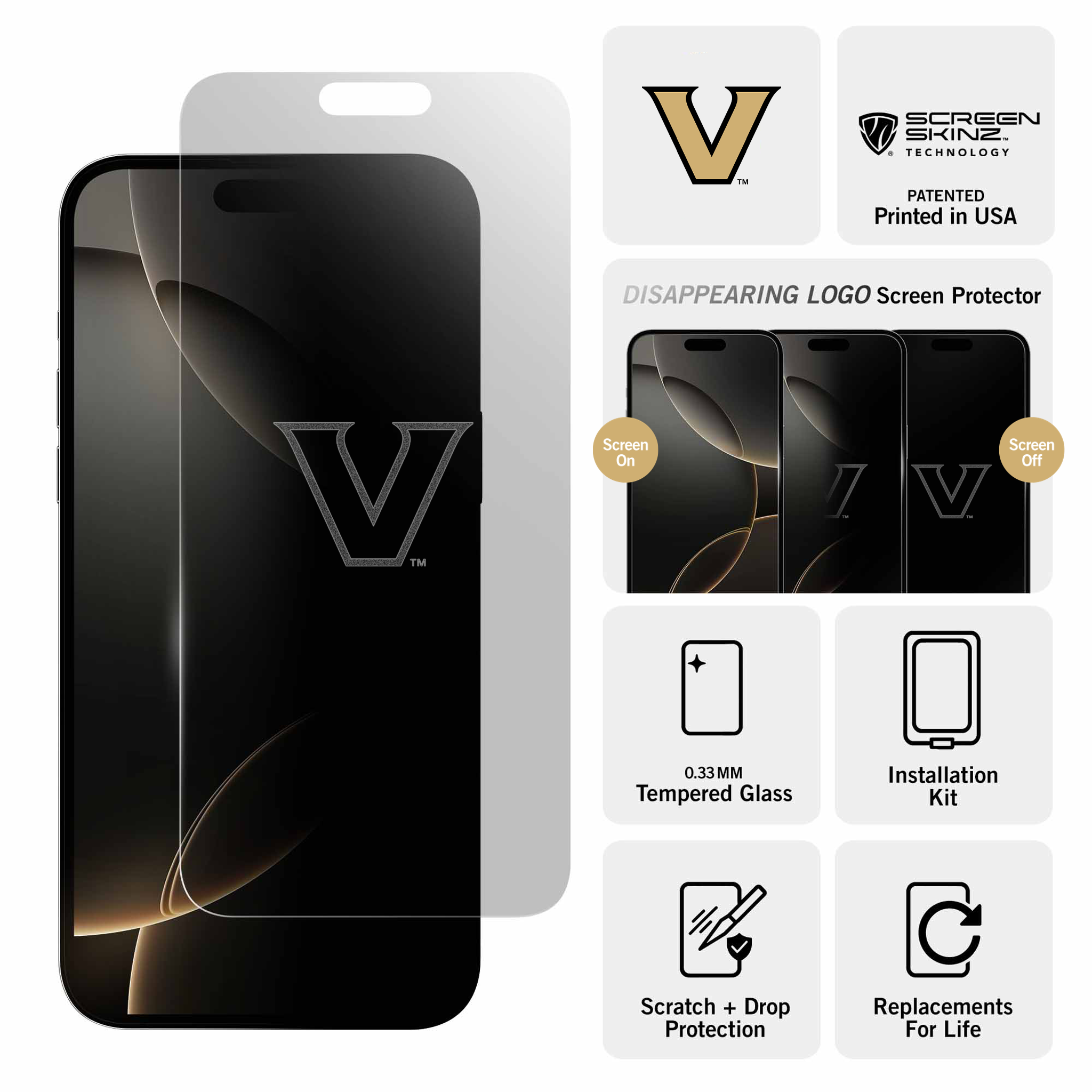 Vanderbilt Commodores Clear Screen Protector