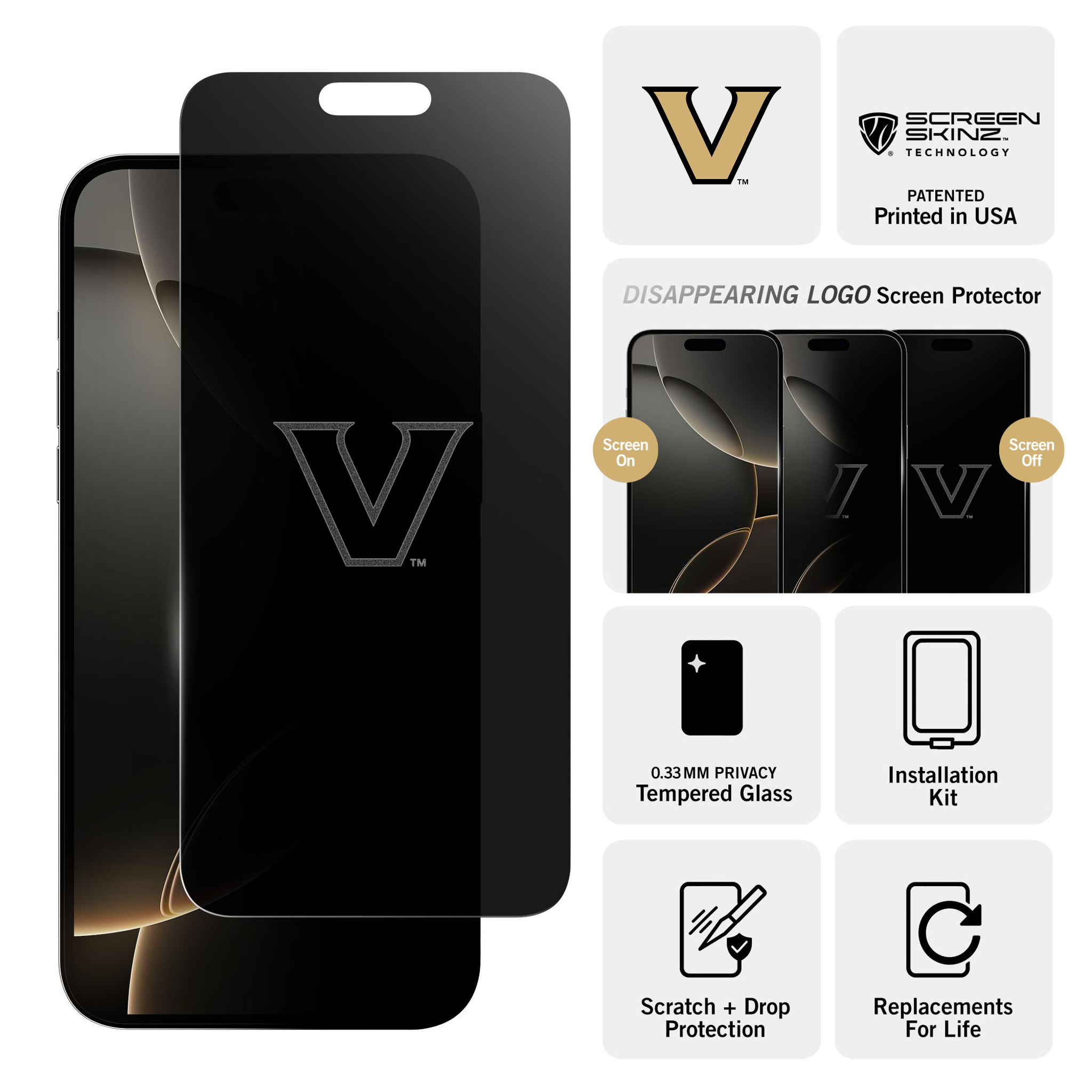 Vanderbilt Commodores Privacy Screen Protector