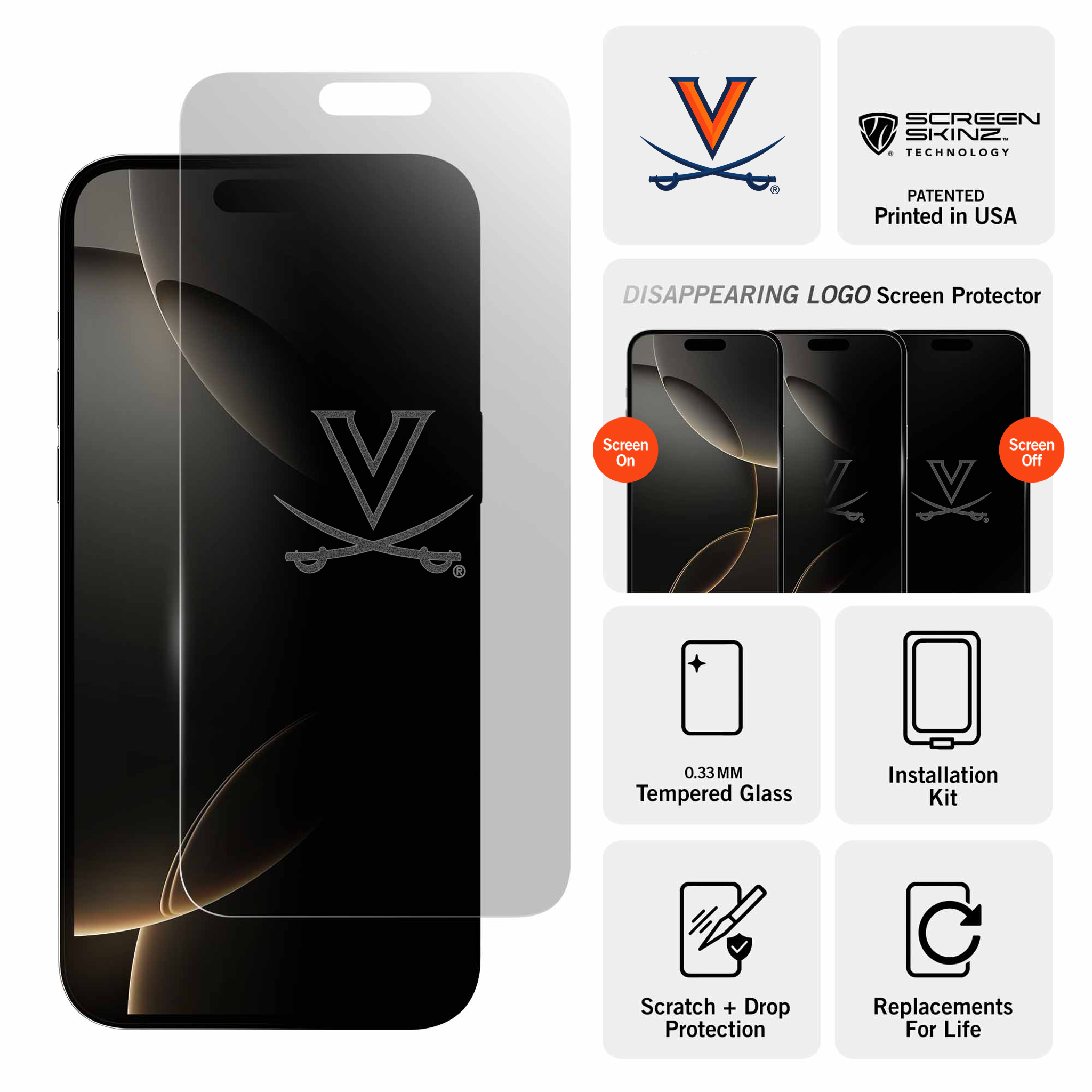 Virginia Cavaliers Clear Screen Protector