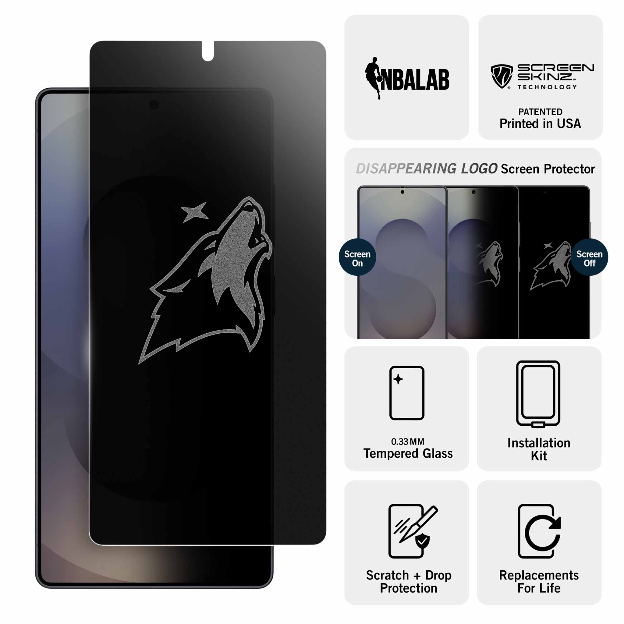 Minnesota Timberwolves Samsung Privacy Screen Protector